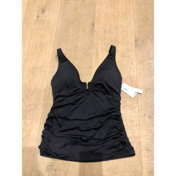 NWT Bleu by Rod Beattie Women Tankini Top Black Size 6 - Picture 3 of 4